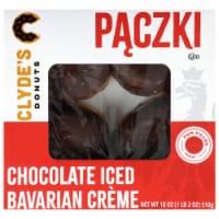 Clyde's Donuts Chocolate Iced Bavarian Crème Paczki Perspective: Main