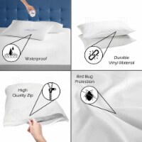 Heavyweight Zippered Waterproof & Bed-Bug Proof Vinyl Mattress Cover Protector 2-Pack Vinyl