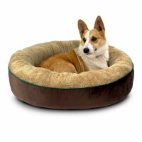 Anti-Anxiety Round Warm Plush Fluffy Donut Puppy Pet Cuddler Dog Cat Cushion Bed 21 x 21