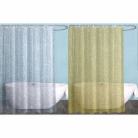 Multi-Pack Waterproof Glitter Transparent Bathroom Shower Curtain 2PK Gold