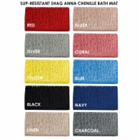Slip-Resistant Shag Anna Chenille Soft Absorbent Bath Mat Bathroom Rug 17 x 24 Navy