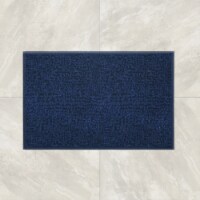 Non Slip Ivy Thick Soft Absorbent Chenille Bath Mat for Bathroom Navy 17 x 24