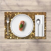 4-Pack: Non-Slip Heat Resistant Metallic Rectangular Place Mats for Dining Table 12 x 18
