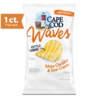 Cape Cod Waves Potato Chips Wavy Cut White Cheddar & Sour Cream Kettle Chips Perspective: Main