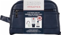 IZOD Athletics Blue Leather Dopp Bag Travel Set Perspective: Main