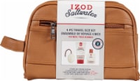IZOD Salt Water Leather Dopp Bag Travel Set Perspective: Main