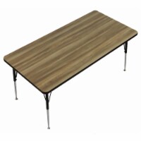 Correll A2448-REC-53 1.25 in. High Pressure Top Rectangular Activity Tables, Colonial Hickory