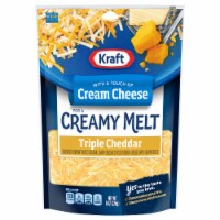 Kraft Triple Cheddar Shredded Cheese with a Touch of Philadelphia for a Creamy Melt