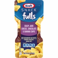 Kraft Trios Snackfulls Colby Jack Cheese Chocolate & Banana Chips Snack Pack Perspective: Main
