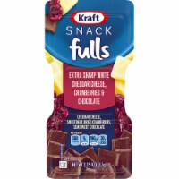 Kraft Trios SnackFulls Extra Sharp White Cheddar Cheese, Dried Cranberries & Chocolate, Tray Perspective: Main