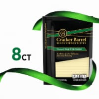 Cracker Barrel Black Ribbon Slices Vermont Sharp White Cheddar Cheese Slices Perspective: Main