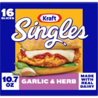 Kraft Singles Garlic & Herb Flavored Slices Pack Perspective: Main