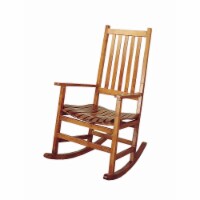 Saltoro Sherpi Traditional Wooden Porch Rocking Chair, Warm Brown