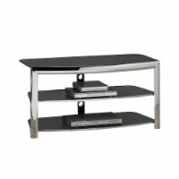 Entertainment Center, Storage Shelves Bedroom, Metal, Tempered Glass, Chrome,
