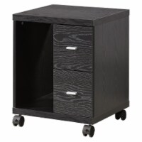 Coaster Russell 2 Drawer Printer Stand in Black Oak and Silver