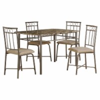 Monarch 5 Piece Faux Marble Top Dining Set in Cappuccino