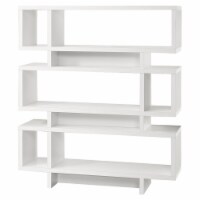 Bookshelf, Bookcase, Etagere, 4 Tier, 55 h, Office, Bedroom, Laminate, White,