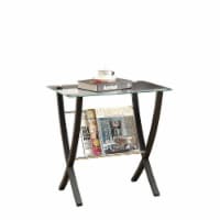 Monarch Specialties Inc. Monarch 24  x 24  x 16  Tempered Glass Magazine Table Clear