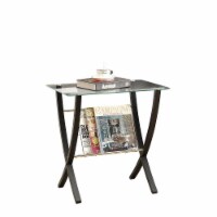 Monarch Specialties Inc. Monarch 24  x 24  x 16  Tempered Glass Magazine Table Clear