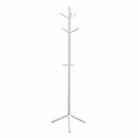 Coat Rack, Hall Tree, Free Standing, 9 Hooks, Entryway, 69 h, Bedroom, Wood, White,