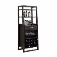 Home Bar, Wine Rack, Storage Cabinet, Laminate, Brown, Contemporary, Modern