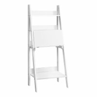 Computer Desk, Home Office, Laptop, Leaning, Storage Drawers, 61 h, Work, Laminate, White,