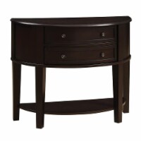 Demilune Wooden Console Table With 2 Drawers, Brown- Saltoro Sherpi