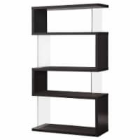 Coaster Home Furniture Asymmetrical Snaking Home Living Room Bookshelf, Black