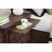 Wooden 2 Drawer Nightstand, Burnished Oak Brown- Saltoro Sherpi