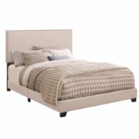 Coaster Boyd Fabric Upholstered Full Bed with Nailhead Trim in Ivory