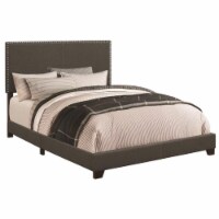 Coaster Boyd Fabric Upholstered Queen Bed with Nailhead Trim Charcoal