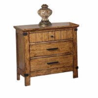 Wooden Nightstand with 3 Drawers, Warm Honey Brown- Saltoro Sherpi