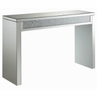 Coaster Contemporary Wood Rectangular Crystal Sofa Table in Silver
