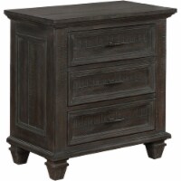 Coaster Transitional 3-Drawer Wood Nightstand with USB Ports in Gray