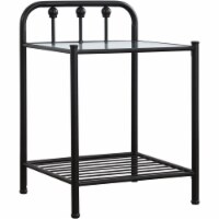 Coaster Livingston 1-Shelf Metal Nightstand with Glass Top in Bronze