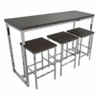 4 Piece Counter Set with 2 AC and USB Plugin, Brown- Saltoro Sherpi