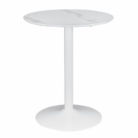Coaster Arkell Round Pedestal Counter Height Table in White