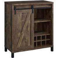 Coaster Bar Cabinet with Sliding Door in Rustic Oak