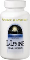 Source Naturals Free Form L-Lysine Dietary Supplement Tablets 1000mg