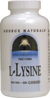 Source Naturals  Free Form L-Lysine Perspective: front