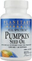 Planetary Herbals Full Spectrum™ Pumpkin Seed Oil Softgels 1000 mg Perspective: front