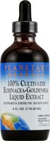 Planetary Herbals 100% Cultivated Echinacea-Goldenseal Liquid Extract Perspective: front