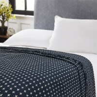 Harper Lane Dot Navy Blue Cotton Blanket