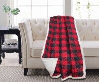 Harper Lane Red & Black Plaid Reverse To Sherpa Throw
