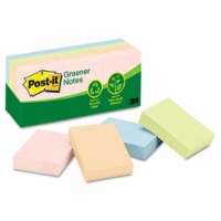 Post-It Recycled Notes 1.38 X1.88 12/Pkg-Assorted Pastel Colors