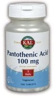 KAL Pantothenic Acid 100 mg Tablets Perspective: front