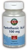 KAL Pantothenic Acid 100 mg Tablets Perspective: front