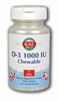 Kal D-3 Peppermint Chewables 1000IU Perspective: front