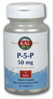 Kal  P-5-P The Most Active Form of B6 Tablets 50 mg Perspective: front