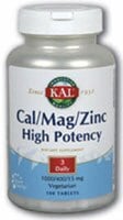 KAL Cal Mag Zinc High Potency Perspective: front